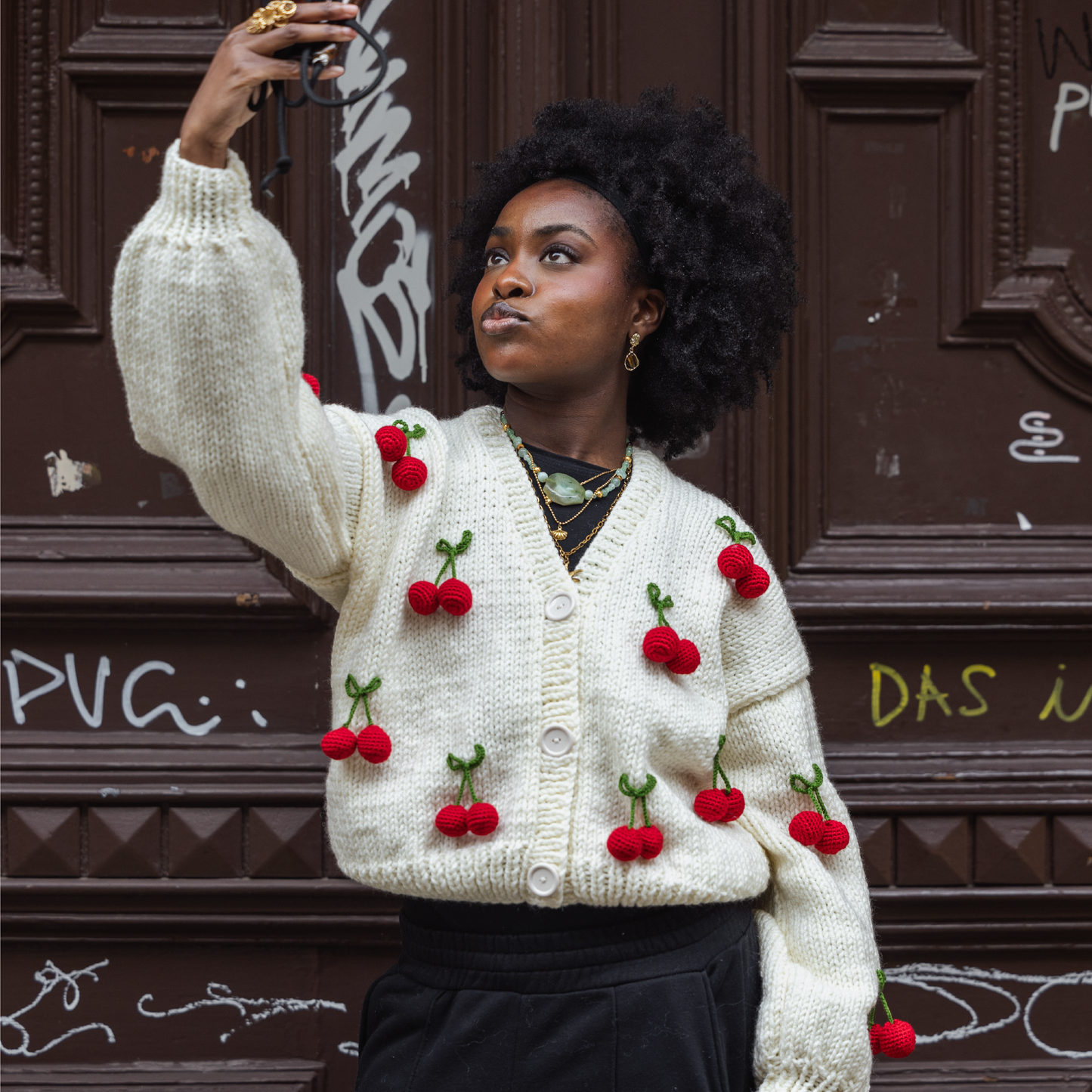 Lei Cardigan - Cherry